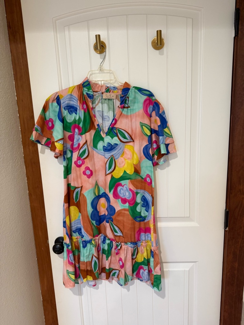 Sofia Collections floral print mussola silk dres